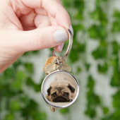 Tan Vrouw Pug Sleutelhanger (Hand)