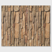 Tan-wandelpapier met stenen wand cadeaupapier (Vlak)