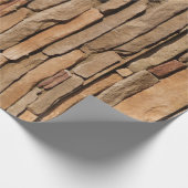 Tan-wandelpapier met stenen wand cadeaupapier (Hoek)