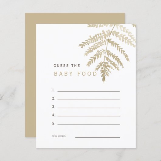 Tan Waterverf Foliage raadt het Baby Food Game (Voorkant / Achterkant)