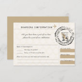 Tan Wedding RSVP Boarding Pass naar Mexico (Voorkant / Achterkant)