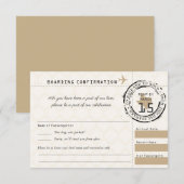 Tan Wedding RSVP Boarding Pass naar Texas (Voorkant / Achterkant)