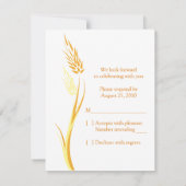 Tan Wheat Autumn Wedding Response Kaart (Achterkant)