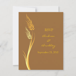 Tan Wheat Autumn Wedding Response Kaart