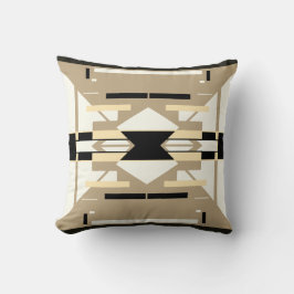 Tan White Black Southwest Look Mozaïek Abstract Kussen