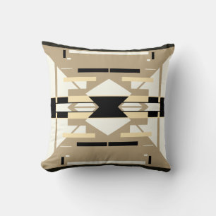 Tan White Black Southwest Look Mozaïek Abstract Kussen