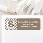 Tan White Herringbone Monogram Etiket (Insitu)