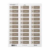 Tan White Herringbone Monogram Etiket (Full Sheet)