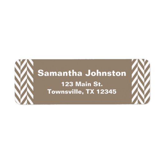 Tan White Herringbone Monogram Etiket (Voorkant)