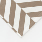 Tan White Herringbone Monogram Fleece Deken (Hoek)
