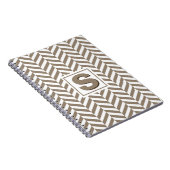 Tan White Herringbone Monogram Notitieboek (Rechterzijde)