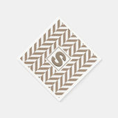 Tan White Herringbone Monogram Servet (Hoek)