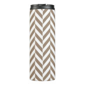 Tan White Herringbone Monogram Thermosbeker (Achterkant)