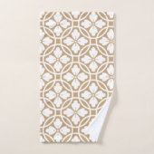 Tan & White Pattern  Bad Handdoek (Handdoek)