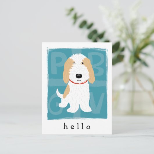 Tan & White PBGV Briefkaart (Staand voorkant)