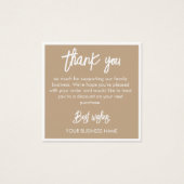 Tan White Photo & Promo Code Hartelijk dank Vierkante Visitekaartjes (Voorkant)