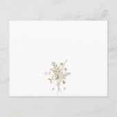 Tan & White Wildflower Boeket Bruiloft Details Informatiekaartje (Achterkant)