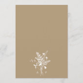 Tan Wildflower Silhouet krans bruiloft Menu (Achterkant)