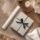 Tan Wit Eenvoudig Horizontaal Gestreept Cadeaupapier<br><div class="desc">Geelbruin en Wit Eenvoudig Horizontaal Gestreept Verpakkingsdocument</div>