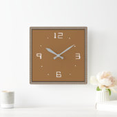 Tan with White Numerals >Plain Kitchen Clocks Vierkante Klok (Huis)