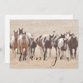 Tan witte bruine paarden plat dank je kaart (Voorkant / Achterkant)