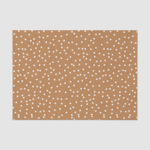 Tan & Witte Confetti Polka Dots Tissuepapier