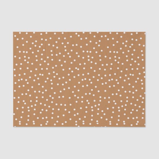 Tan & Witte Confetti Polka Dots Tissuepapier (Voorkant)