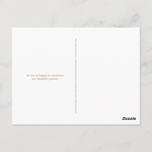 Tan Worth the Wait Adoption 3 Foto Briefkaart (Achterkant)