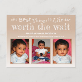 Tan Worth the Wait Adoption 3 Foto Briefkaart