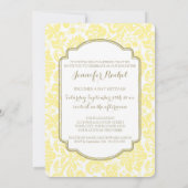 Tan Yellow Damask Bat Mitswa Uitnodigingen (Achterkant)