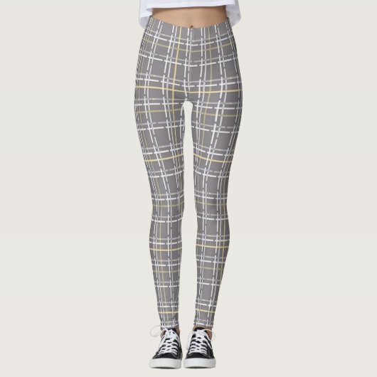 Tan/Yellow Pset Pattern Women's Leggings (Voorkant)