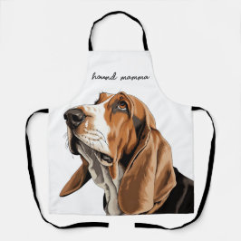 Tan Zwart-wit Basset Hound Lovers Schort