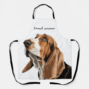 Tan Zwart-wit Basset Hound Lovers Schort