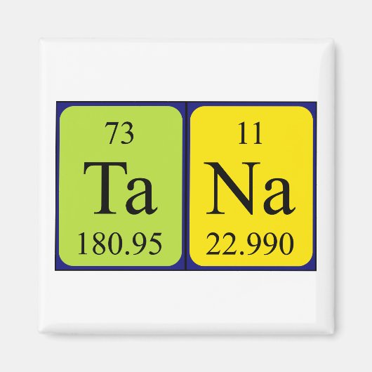 Tana periodieke table name magnet (Voorkant)