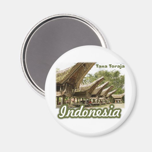 Tana Toraja Indonesia Souvenir Magneet (Voorkant / Achterkant)