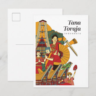Tana Toraja Indonesia Travel Briefkaart