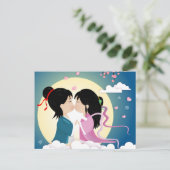 Tanabata Cowherd en Weaver Girl Briefkaart (Staand voorkant)