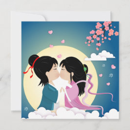 Tanabata-herder en weefster knopansichtkaart