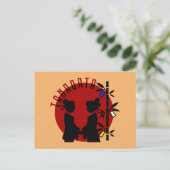 Tanabata Koppel Silhouet Briefkaart (Staand voorkant)