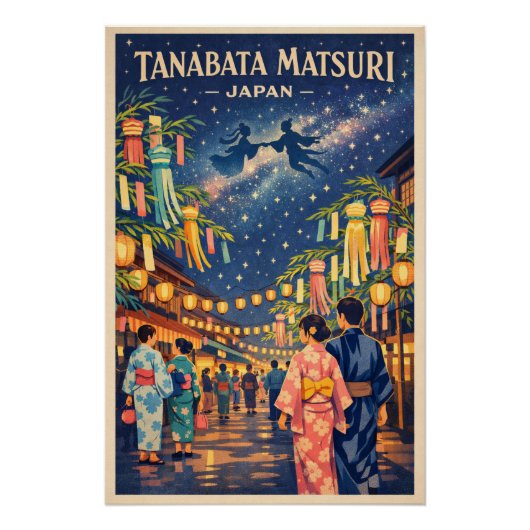 Tanabata Matsuri (Star Festival) in Japan Perfect Poster (Voorkant)