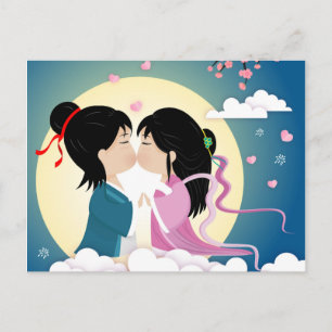Tanabata Osseherder en Weefster Briefkaart