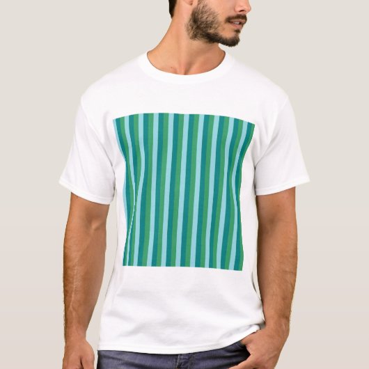 Tanager Turquoise, Blauwgroen blauw en Kelly Green T-shirt (Voorkant)