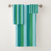 Tanager Turquoise, Blauwgroen Blue en Kelly Green  Bad Handdoek (Insitu)