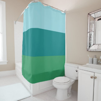 Tanager Turquoise, Blauwgroen Blue en Kelly Green  Douchegordijn