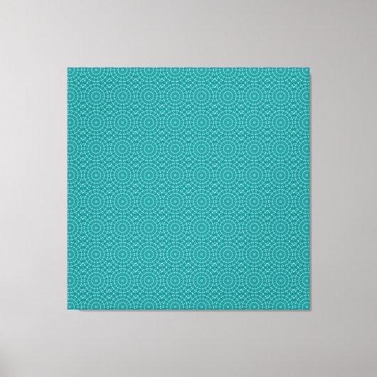 Tanager Turquoise en Blauwgroen Blue Repat Pattern Canvas Afdruk (Voorkant)