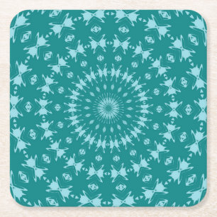 Tanager Turquoise en Teal Blauwe Abstracte Patroon Kartonnen Onderzetters