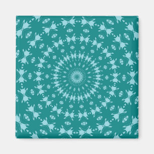 Tanager Turquoise en Teal Blauwe Abstracte Patroon Magneet