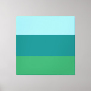 Tanager Turquoise, Teal Blue en Kelly Green Horiz Canvas Afdruk