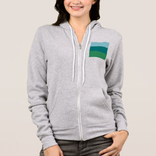 Tanager Turquoise, Teal Blue en Kelly Green Horiz Hoodie