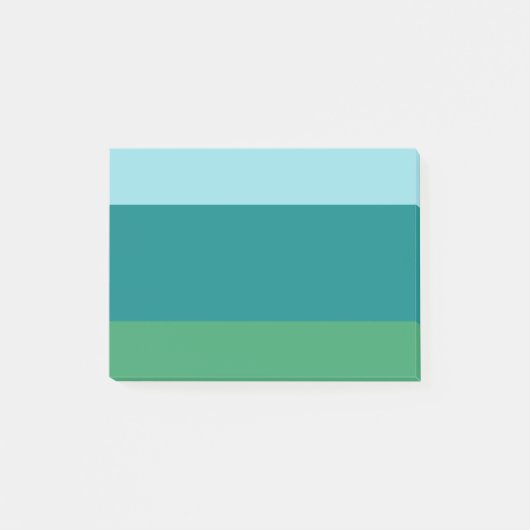 Tanager Turquoise, Teal Blue en Kelly Green Horiz Post-it® Notes (Voorkant)